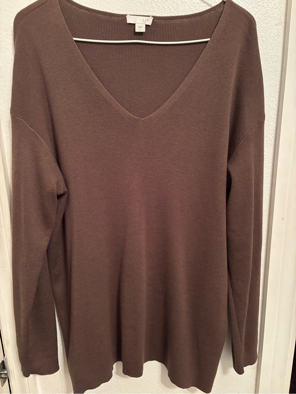 J. Jill V-Neck cotton blend top L